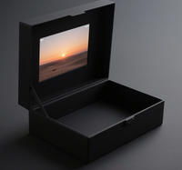 Cadeau d'entreprise de luxe Brochure vidéo Affichage 7 pouces Papier numérique Lcd Boîte Piano Noir Rose Vidéo Invitation Boîte