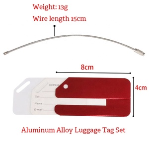 Tùy chỉnh Laser khắc logo kim loại nhôm hành lý <span class=keywords><strong>tag</strong></span> tùy chỉnh in logo du lịch tên hành lý <span class=keywords><strong>tag</strong></span> với dây vòng lặp - Product Image 2