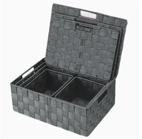 Boîte de rangement de 34 cm avec poignées, 5 paniers pour salle de bain, chambre, cuisine, étagères, cosmétiques, papier toilette