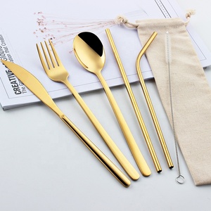 <span class=keywords><strong>Cubiertos</strong></span> Reutilizables de Acero Inoxidable Coloridos, Utensilios de Oficina y Pajita de Metal, Juego de <span class=keywords><strong>Cubiertos</strong></span> Portátil <span class=keywords><strong>para</strong></span> Viajes y Campamento con <span class=keywords><strong>Estuche</strong></span> - Product Image 2