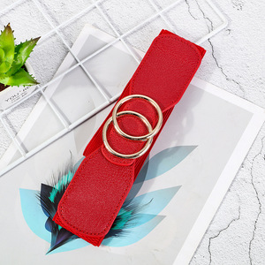 <span class=keywords><strong>Ceinture</strong></span> élastique pour <span class=keywords><strong>femme</strong></span> avec double boucle en O, large <span class=keywords><strong>ceinture</strong></span> extensible en cuir PU style professionnel, <span class=keywords><strong>ceinture</strong></span> ajustable avec boucle en cuivre - Product Image 3
