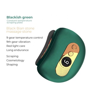 Cuidado <span class=keywords><strong>DE</strong></span> LA PIEL Luz roja Gua Sha para estiramiento facial Logotipo personalizado Compresa caliente Masajeador facial Antienvejecimiento Eléctrico Bian Stone Gua Sha - Product Image 2