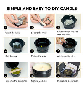 VERSATILE Foldable Silicone Wax Machine Kit <b>for</b> Creative <b>Candle</b> Making with Soy Wax & Cotton <b>Wicks</b> - Product Image 4