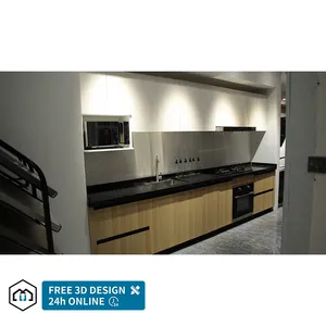 Customized Modern Design Smart Kitchen Automatic Electric Door Kitchen Cabinets with Lifting Island