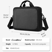 CoolBELL Sac pour ordinateur portable 15 pouces en polyester imperméable, décontracté et fin, idéal pour le bureau et les documents, mallette portable pour hommes – Meilleure vente