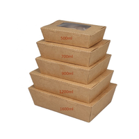 Gratis Sample Custom Logo Milieuvriendelijk Wegwerp Kraftpapier Sushi Doos Bakkerij Voedsel Verpakking Met Venster