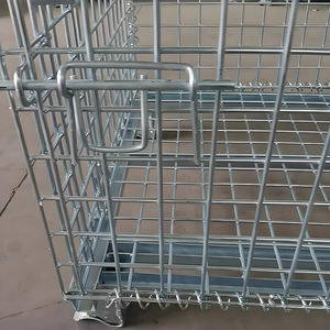 <span class=keywords><strong>Cage</strong></span> de stockage en treillis métallique <span class=keywords><strong>Cage</strong></span> de stockage pliable empilable à usage intensif avec roues <span class=keywords><strong>Cage</strong></span> en treillis métallique en acier galvanisé - Product Image 5