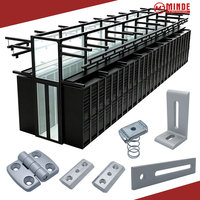 Kit Engsel Pintu Ekstrusi Aluminium Putar 180 Derajat untuk Pintu Rak Pusat Data Modular & Panel Akses dengan Pengikat T-Slot