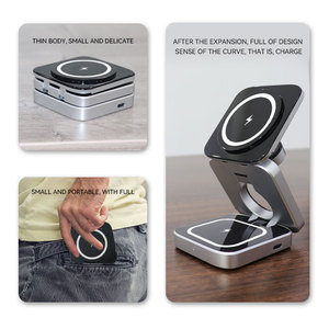 Cargador Inalámbrico Plegable de Alta Calidad para <span class=keywords><strong>Samsung</strong></span>, Base de Carga Rápida de <span class=keywords><strong>15W</strong></span>, Delgado, 3 en 1, Portátil para Viajes - Product Image 6