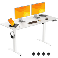 Table de Gamer Informatique Blanche à Hauteur Réglable OEM ODM 140kg, Bureau Assis-Debout à Double Moteur avec Plateau Ergonomique