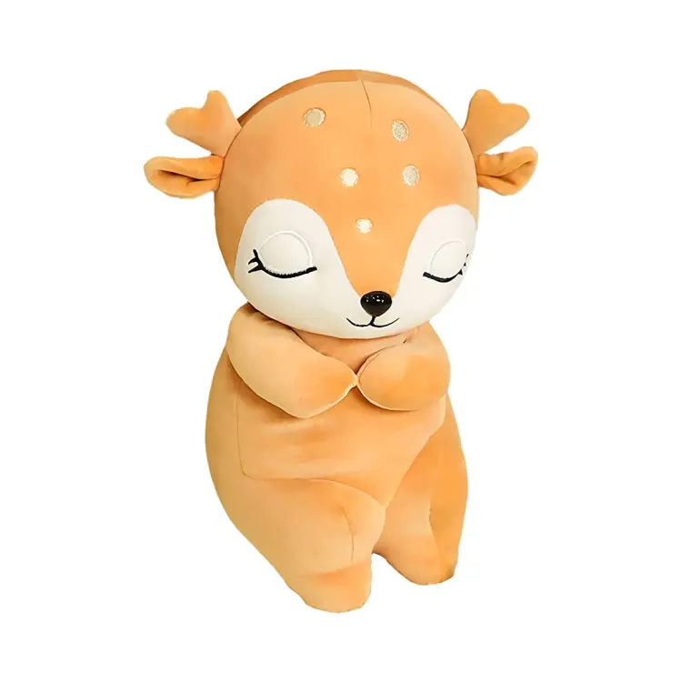 Yumuşak ren geyiği yastık oyuncaklar Elk geyik heykelcik bebekler dolması hayvanlar Plushie dekor doğum günü noel hediyeleri çocuklar için kız erkek TT