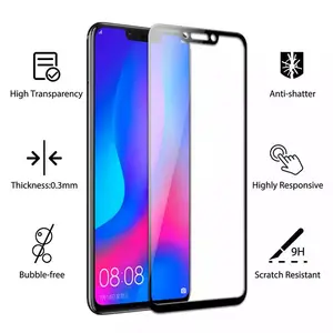 9D Full Lem Pelindung Anti Gores untuk Huawei Menikmati 9E 9S Pelindung Layar untuk Huawei Nova 3 Nova 3i perlindungan Film