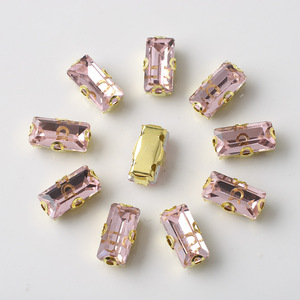 5x10mm Rectangle Strass-4 trous Coudre-On Flatback pour DIY Vêtements/Chaussures/Accessoires de Mariage - Product Image 3
