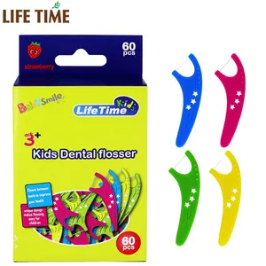 Kinderen Tandheelkundige Flosser Hoge Kwaliteit Private Label Dental Leverancier Kids Dental Floss Picks Stro Bessen Smaak