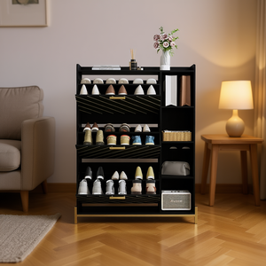 Organizzatore per Scarpe Compatto e Moderno, Scarpiera a 6 Ripiani in Legno, Mobile Autoportante per la Casa - Product Image 2