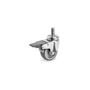 TELLURE ROTA - 389200 Roues en caoutchouc thermoplastique, centre en polypropylène, support pivotant avec tige avec blocage avant-largeur de la roue - Product Image 1