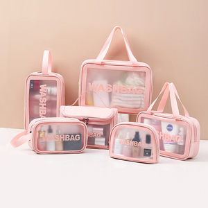 Wholesale Clear Makeup <strong>Bag</strong> With Logo Custom Small Zipper Travel Pvc <strong>Wash</strong> <strong>Bag</strong> Set for <strong>Women</strong> Transparent Cosmetic <strong>Bags</strong> With Logo - Product Image 1