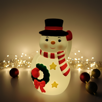 Accessoires d'ambiance scénique de Noël : Mini paysage miniature de Noël, accessoires pour maison de poupée, mini bonhomme de neige classique pour fenêtre de bureau