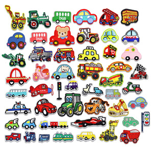 Patchs brodés thermocollants au design mignon et adorable : Outils <span class=keywords><strong>de</strong></span> circulation, machines d'ingénierie, voitures, tracteurs, véhicules <span class=keywords><strong>de</strong></span> lutte contre l'incendie, excavatrices sur chenilles - Product Image 1