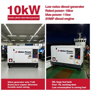 11Kw im lặng cách âm Máy phát điện diesel Bộ belon điện kỹ thuật số Bảng điều chỉnh điện kép im lặng Máy phát điện diesel dự phòng máy phát điện đặt - Product Image 3