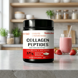 Péptidos de Colágeno Hidrolizado de Animales Criados en Pasto, Sabor Fresa, para el Cabello, la Piel, las Uñas y las Articulaciones de Adultos, 250g - Product Image 1