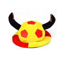 Casquette de football en forme de corne viking pour hommes – Casquette amusante en peluche pour les fans de football, idéale pour les festivals, le soutien en stade et les jours de match