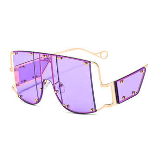 Lunettes de soleil surdimensionnées en métal de luxe à logo personnalisé, très vendues, avec protection UV400, style steampunk pour femmes - Product Image 4