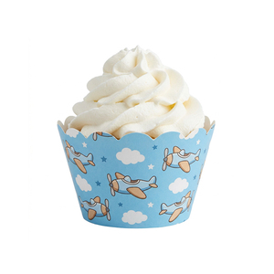 Moules à muffins en papier thème <span class=keywords><strong>avion</strong></span> Xieli, résistants à la graisse, de qualité alimentaire, pour fête d'anniversaire de garçons - Product Image 1