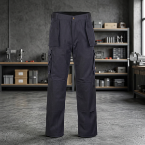 Pantalon de travail cargo extérieur personnalisé 100% coton, teint uni, coupe droite, respirant, haute visibilité, réfléchissant pour la sécurité - Product Image 3