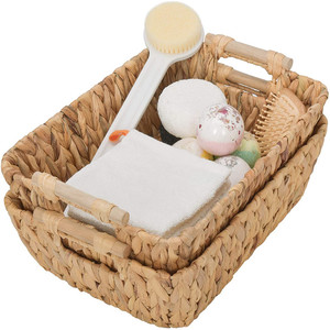 Thấp MOQ Tay Dệt Nước Lục Bình Thùng Lưu Trữ Giặt Giỏ <span class=keywords><strong>Wicker</strong></span> Giỏ Với Xử Lý - Product Image 1