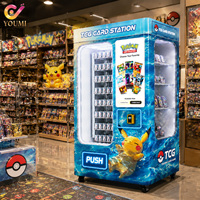 Distributeur automatique de cartes à collectionner Pokémon (TCG) avec voies spirales personnalisées, paiement sans espèces, 110 volts et cartes d'ascenseur