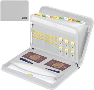 Bolsa de almacenamiento de archivos de acordeón de cuero de 24 bolsillos con logotipo personalizado portátil de negocios A4, papelería de oficina, expansión personalizable - Product Image 6