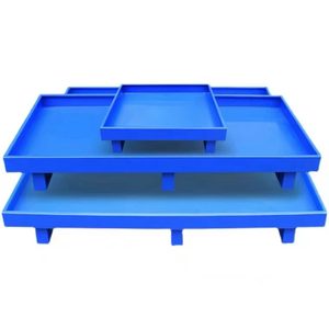 Bac métallique épaissi anti-fuite, résistant aux acides, aux alcalis et aux hautes températures, avec valve de drainage, adapté à l'utilisation avec chariot élévateur - Product Image 1