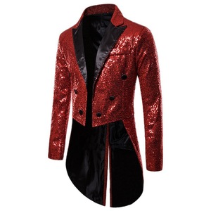 Chaqueta de Traje con Lentejuelas Doradas Brillantes, Chaqueta de Esmoquin Cruzada para Hombre, Traje de Novio para Boda, Blazer para Fiesta, Disfraz de Gala - Product Image 5