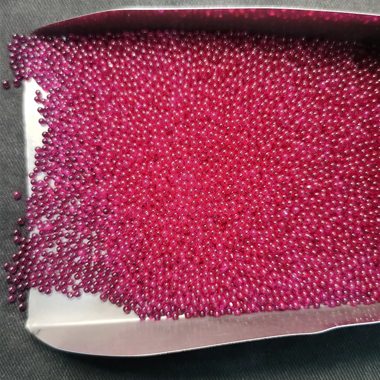 Hot sale Ruby Red Corundum Stones High Quality 4mm Round Ball For Jewelry Loose Gemstone Synthetic Corundum