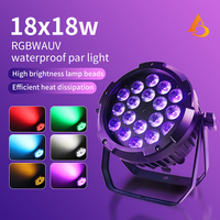 Projecteur LED PAR étanche IP65 AICPOSE 18x18W RGBWAUV 6IN1 avec contrôle DMX512 pour scène extérieure