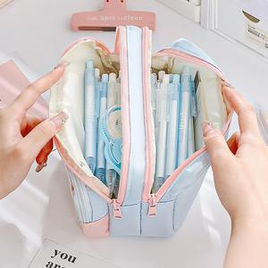 Couleur correspondant porte-crayon Transparent grande capacité papeterie sac créatif multi-fonctionnel stylo sac - Product Image 5