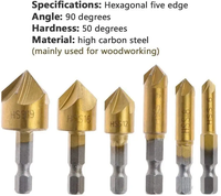 Lot de 23 outils de forage à chanfrein pour le travail du bois 1/4 "forets diamantés à tige hexagonale pour le bois