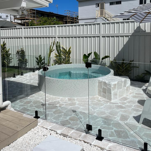 Aleader Garde-corps en verre sans cadre pour <span class=keywords><strong>piscine</strong></span>, en acier inoxydable 304 noir, avec mini-poteau réglable pour extérieur - Product Image 6