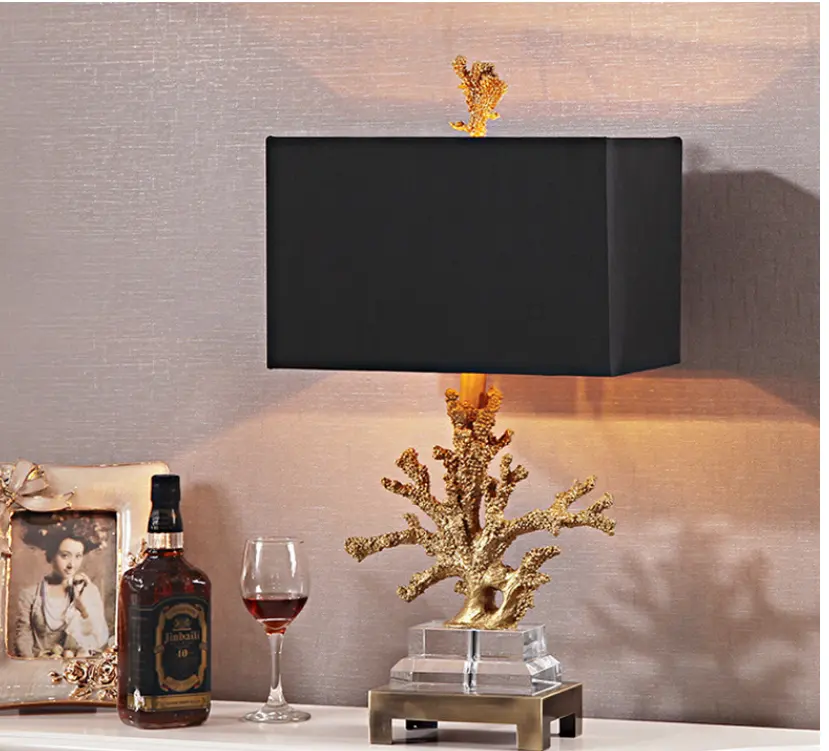 Lámpara de escritorio Led de tela para decoración moderna, mesita de noche de dormitorio, lámpara de mesa de lujo