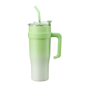 40oz Tumbler Cups With Lid Straw Handle Stainless Steel Vacuum Insulated Travel Water Bottle for Iced Tea <b>Coffee</b> Leakproof - Product Image 1