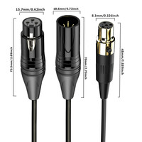 Câble enroulé personnalisé, adaptateur XLR mâle 3 broches vers Mini XLR femelle 4 broches, blindage tressé, gaine en PVC pour microphone, haut-parleur, équipement audio