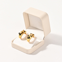 FANXI Boîte d'emballage de bijoux élégante personnalisée professionnelle Boîtes à double bague de mariage en daim pour l'emballage