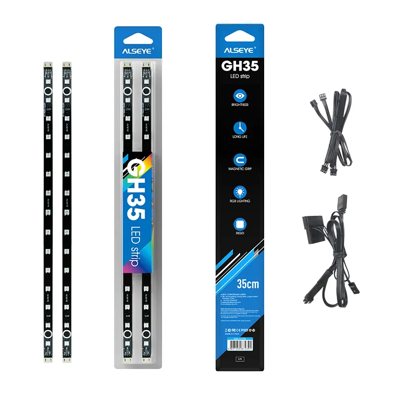 ALSEYE 35cm ARGB Cable magnético compatible con todos los de la placa base Control RGB 5v 3pin ARGB tiras