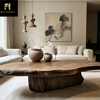 Table basse irrégulière en bois massif Wabi-Sabi japonaise pour salon, chambre à coucher, table à thé zen simple de haute qualité de style nordique