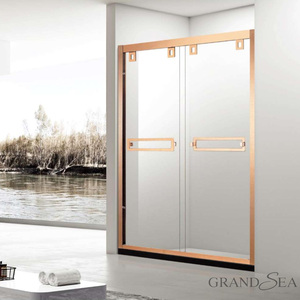Mampara de Ducha Curva Personalizada de <span class=keywords><strong>Vidrio</strong></span> Templado para <span class=keywords><strong>Baño</strong></span>, Cabina de Ducha Esquinera Portátil - Product Image 6