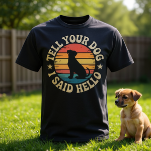 Camiseta con el mensaje: Dile a tu perro que le dije un saludo, estilo vintage, para amantes de los perros, con humor sobre mascotas - Product Image 3