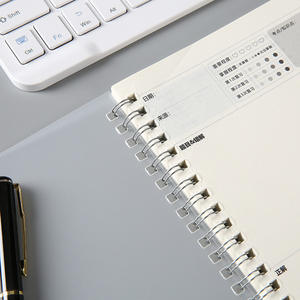 Carnet à spirales personnalisé en PVC, <span class=keywords><strong>pages</strong></span> résistantes à l'encre, quadrillage, papier beige Daolin, couverture blanche - Product Image 3