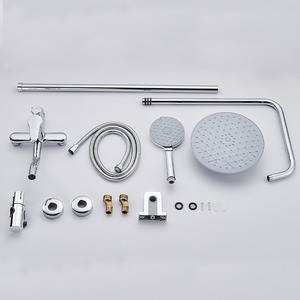 Conjunto de Torneira de Banheiro com Chuveiro de Alta Pressão, Multifuncional, em Latão Polido, Monocomando, com Jato Suave - Product Image 2