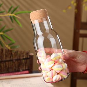 JM-<span class=keywords><strong>Set</strong></span> bestehend aus 3 hoch-borosilikat-Speicherglasbehältern Kanistergläser mit Ballkorkel-Holzdeckel für Kaffee Tee Gewürz Zucker - Product Image 1
